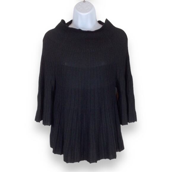 Liviana Conti Pleated Mock Neck Swing Sweater Bell Sleeves size S - Picture 1 of 6